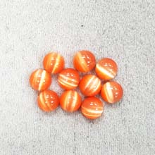 8MM ROUND CABOCHON CATS EYE ORANGE(10PCS/BAG)